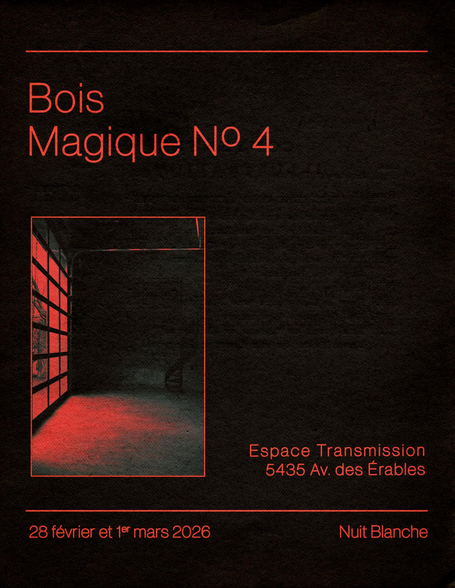 Carton d’invitation à Bois Magique No.4 à Espace Transmission à Montréal